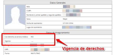 Constancia De Vigencia De Derechos IMSS