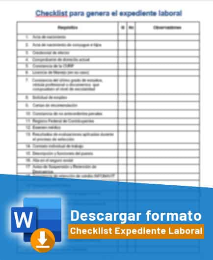 Formato descargable checklist expediente laboral
